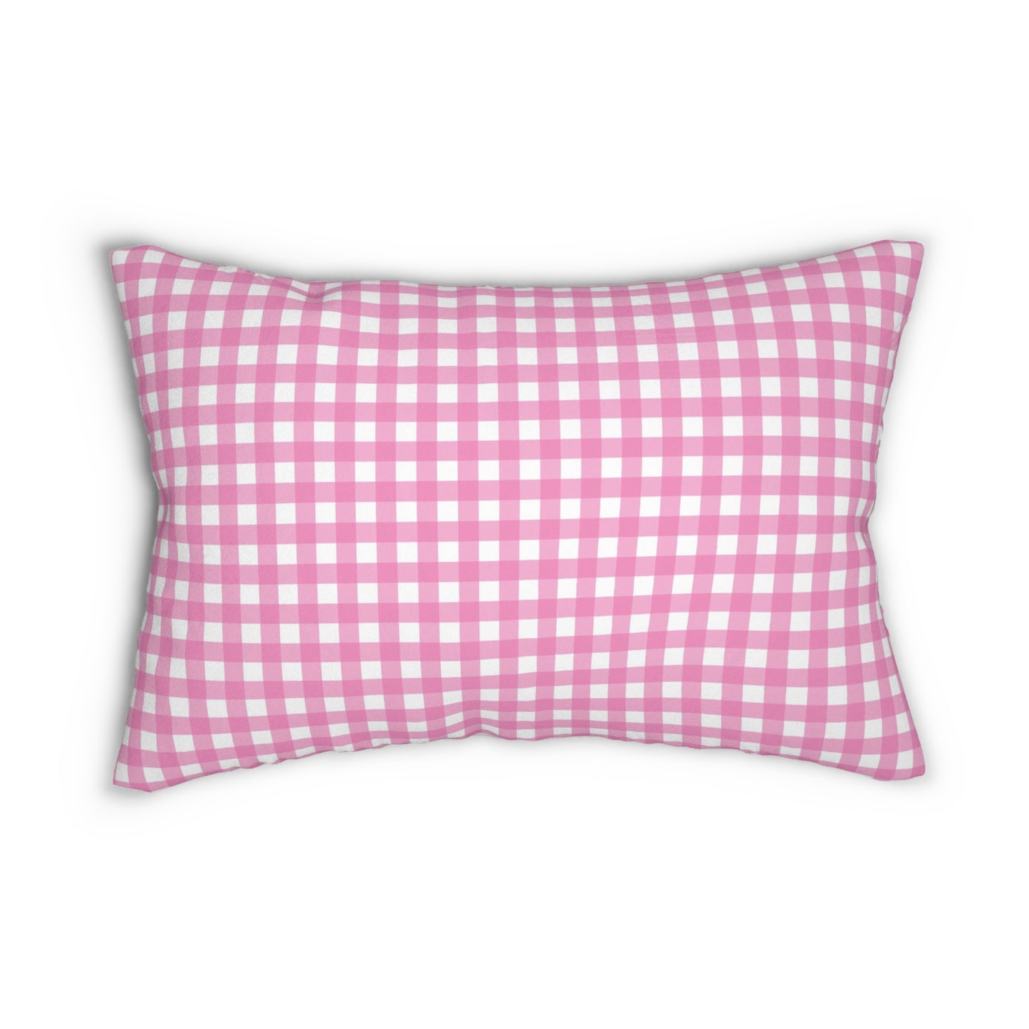 Gingham Lumbar Pillow (pink)