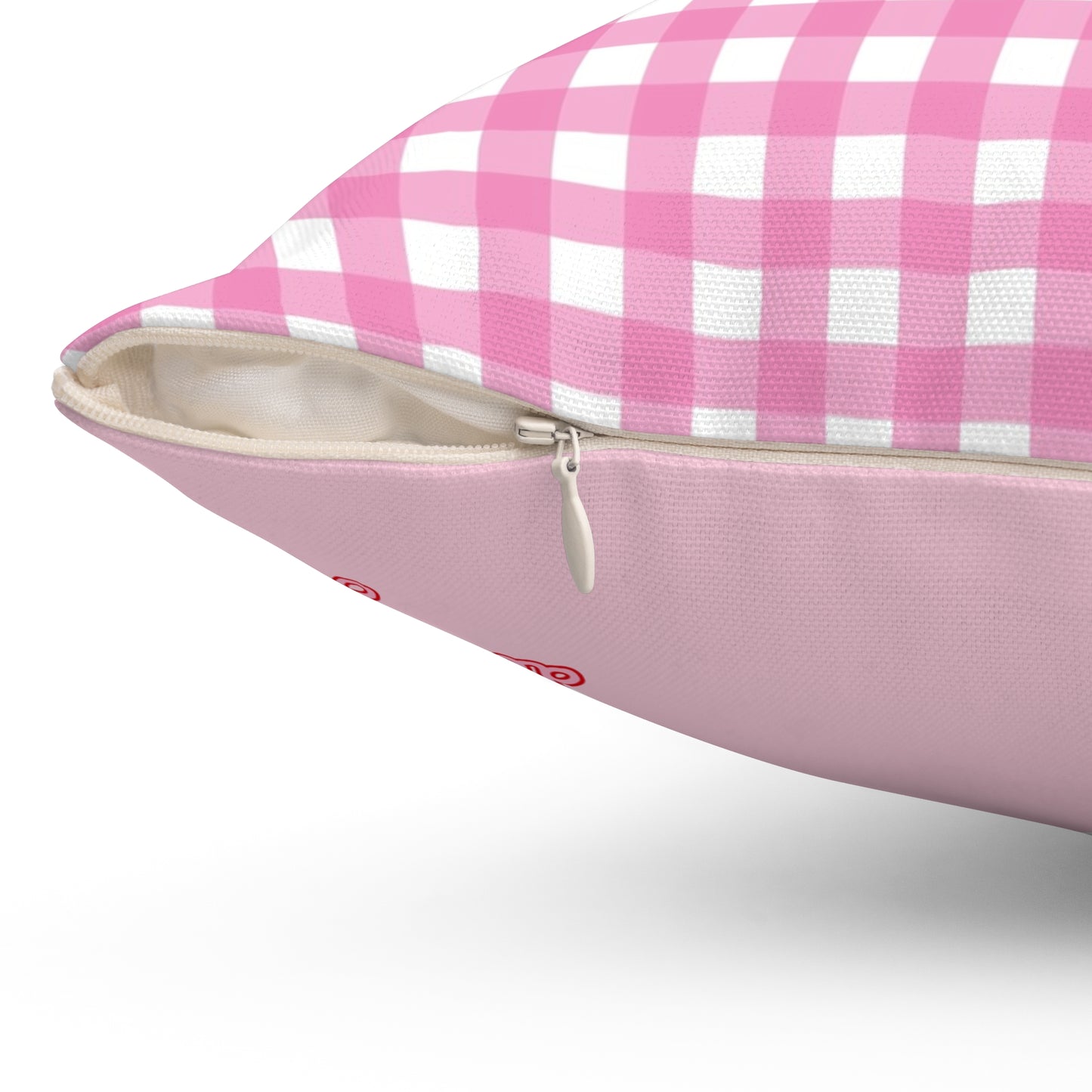 Gingham Throw Pillow (pink)