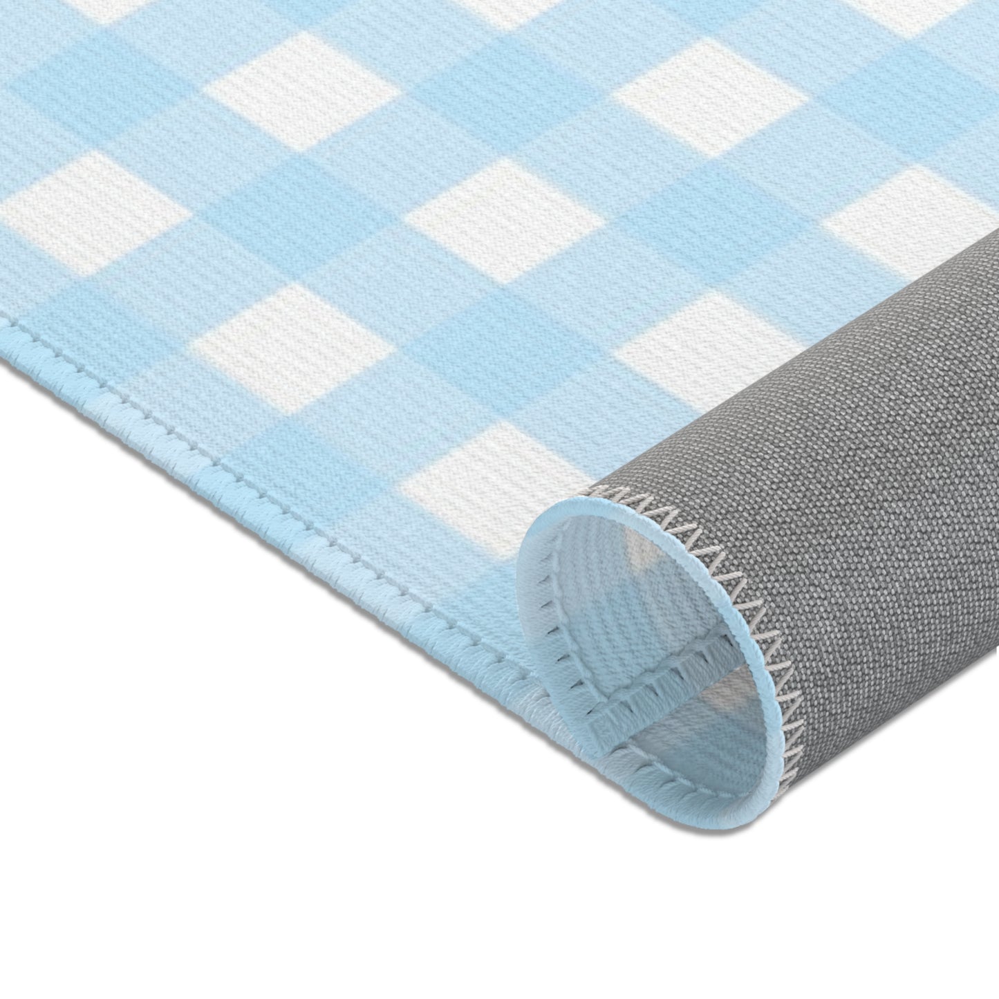 Gingham Area Rug (blue)