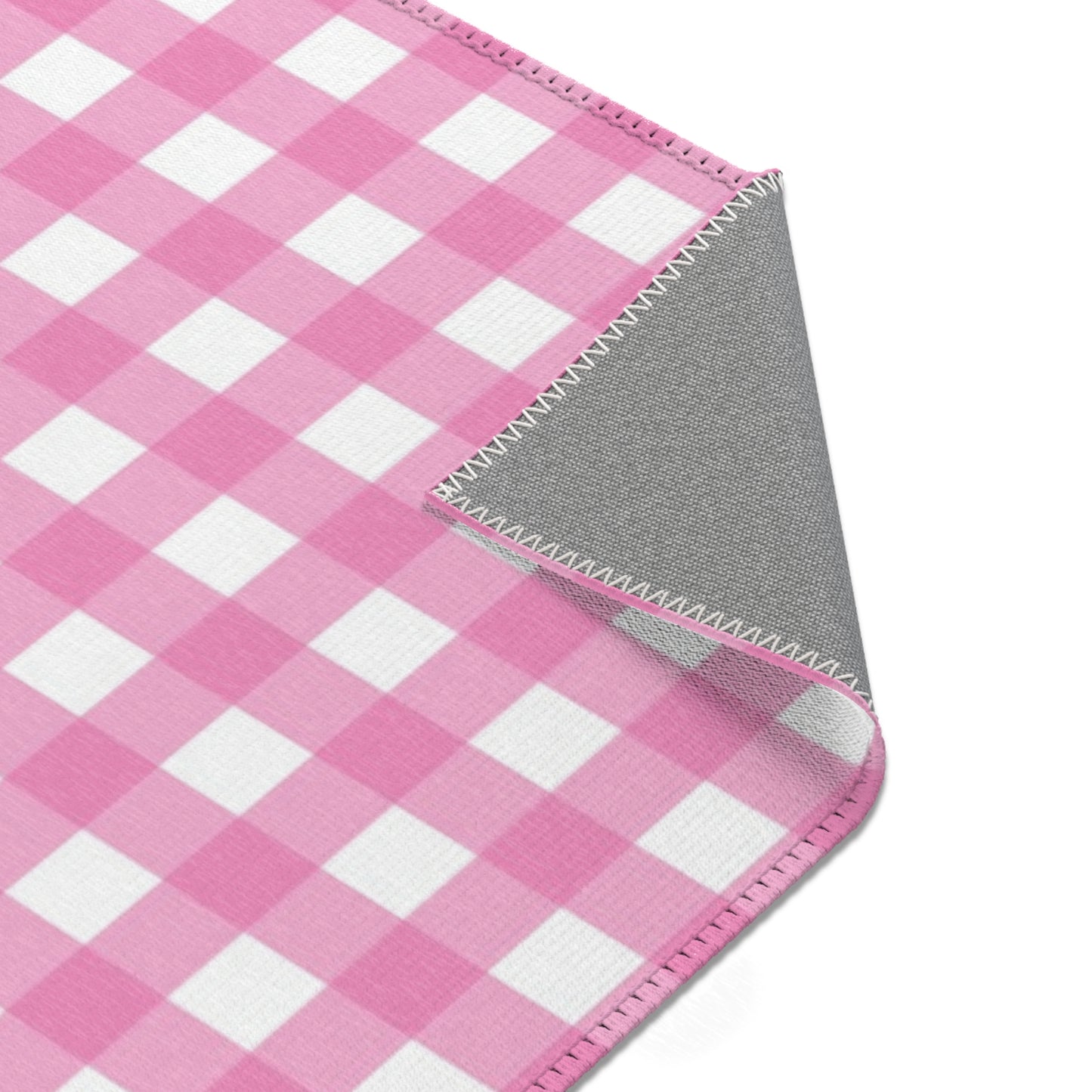 Gingham Area Rug (pink)