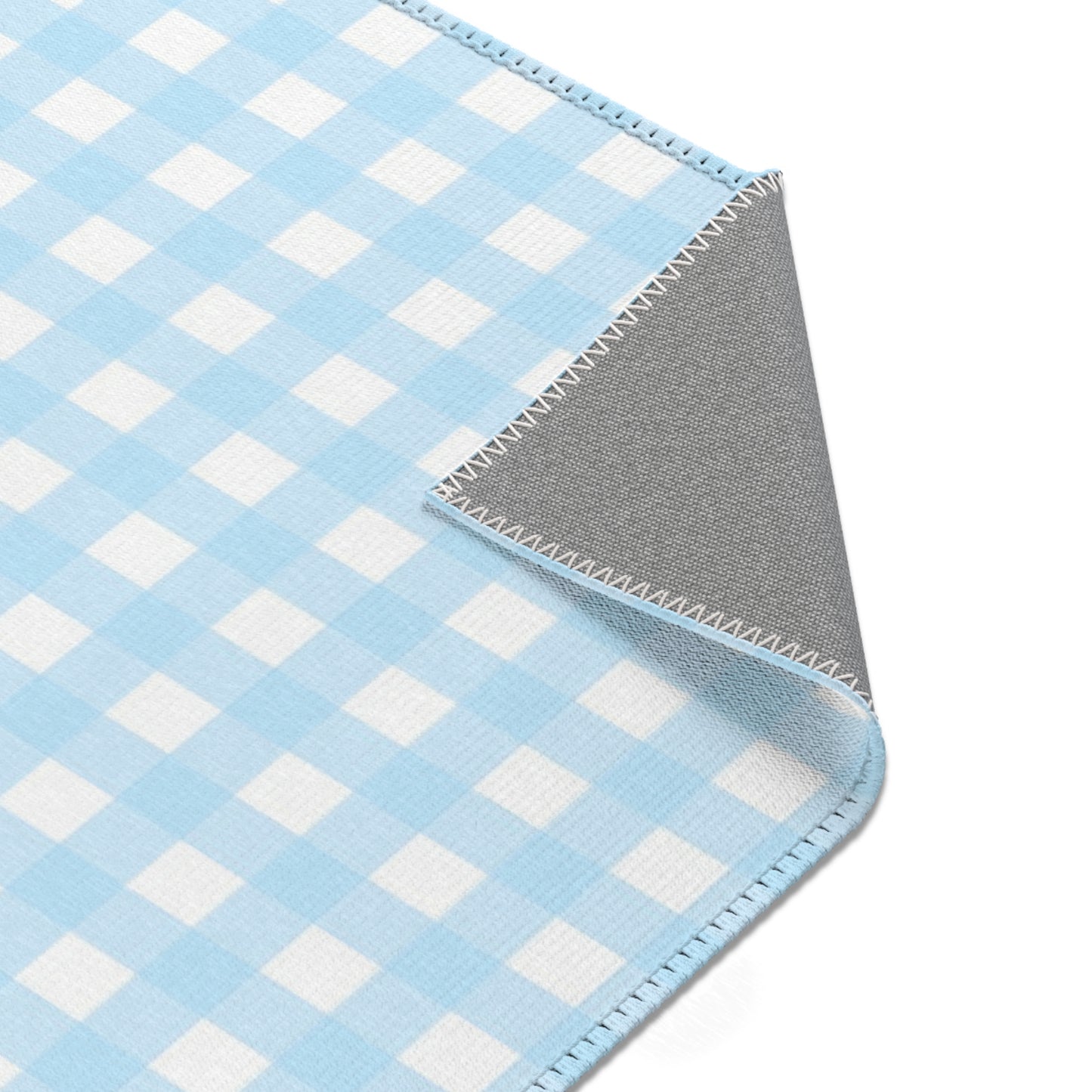 Gingham Area Rug (blue)