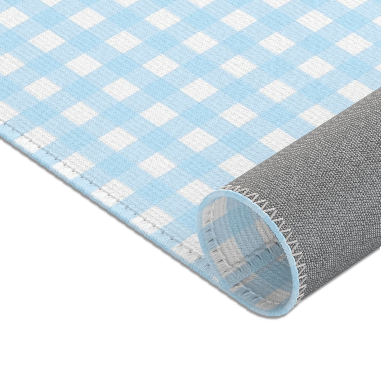 Gingham Area Rug (blue)