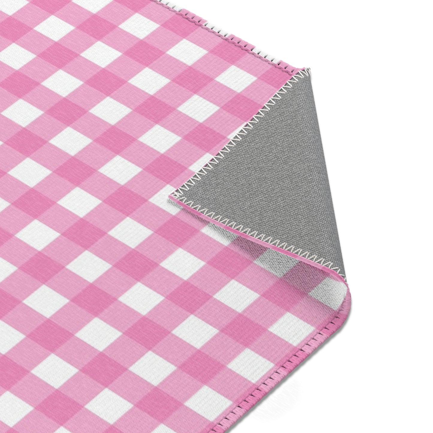 Gingham Area Rug (pink)