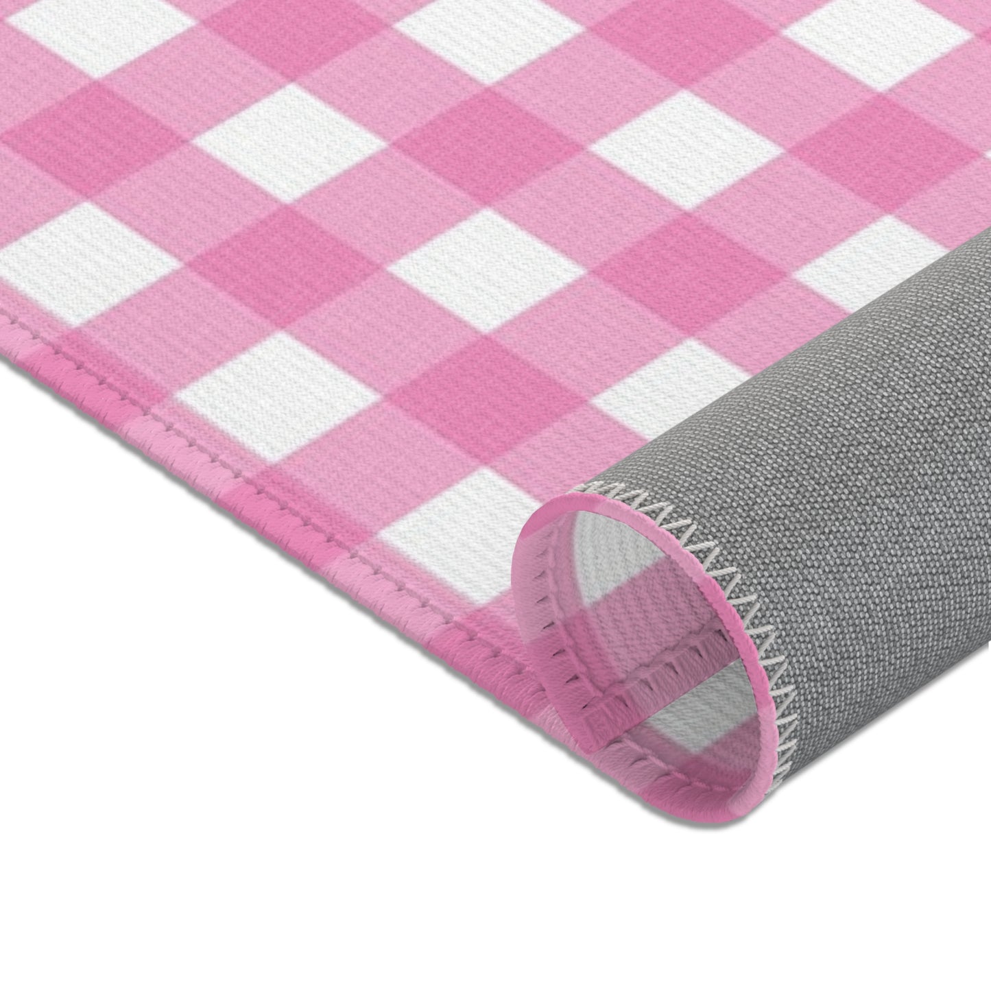 Gingham Area Rug (pink)