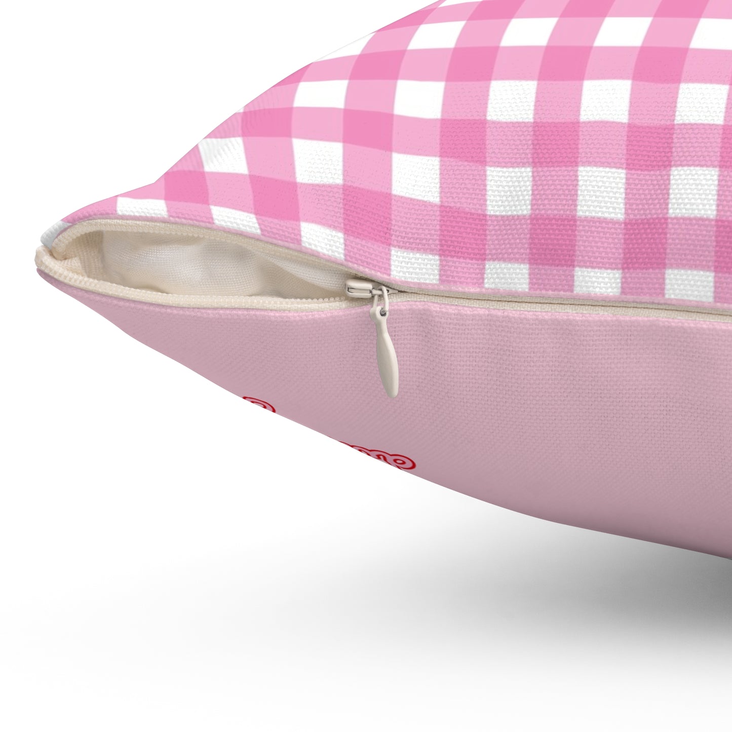 Gingham Throw Pillow (pink)