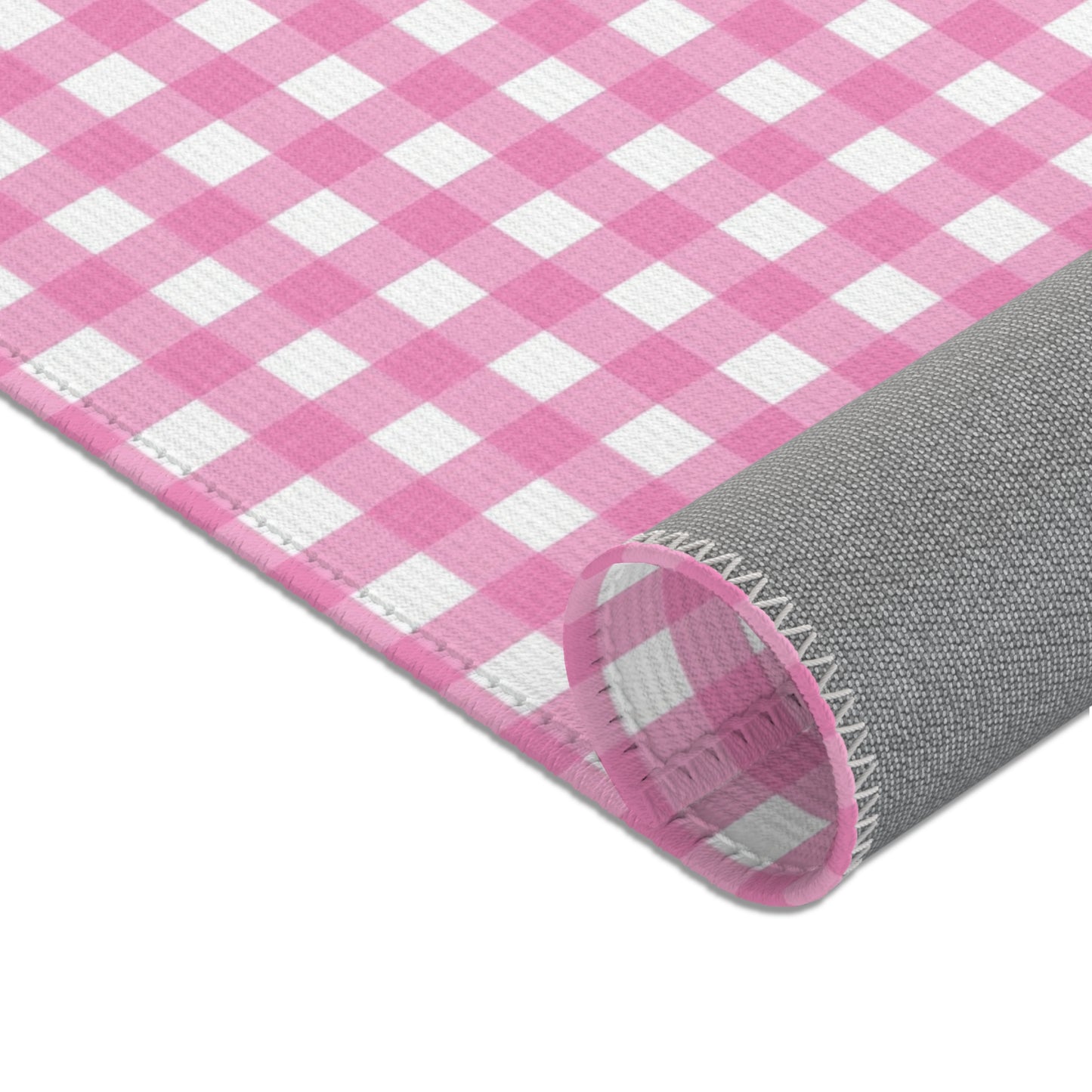 Gingham Area Rug (pink)