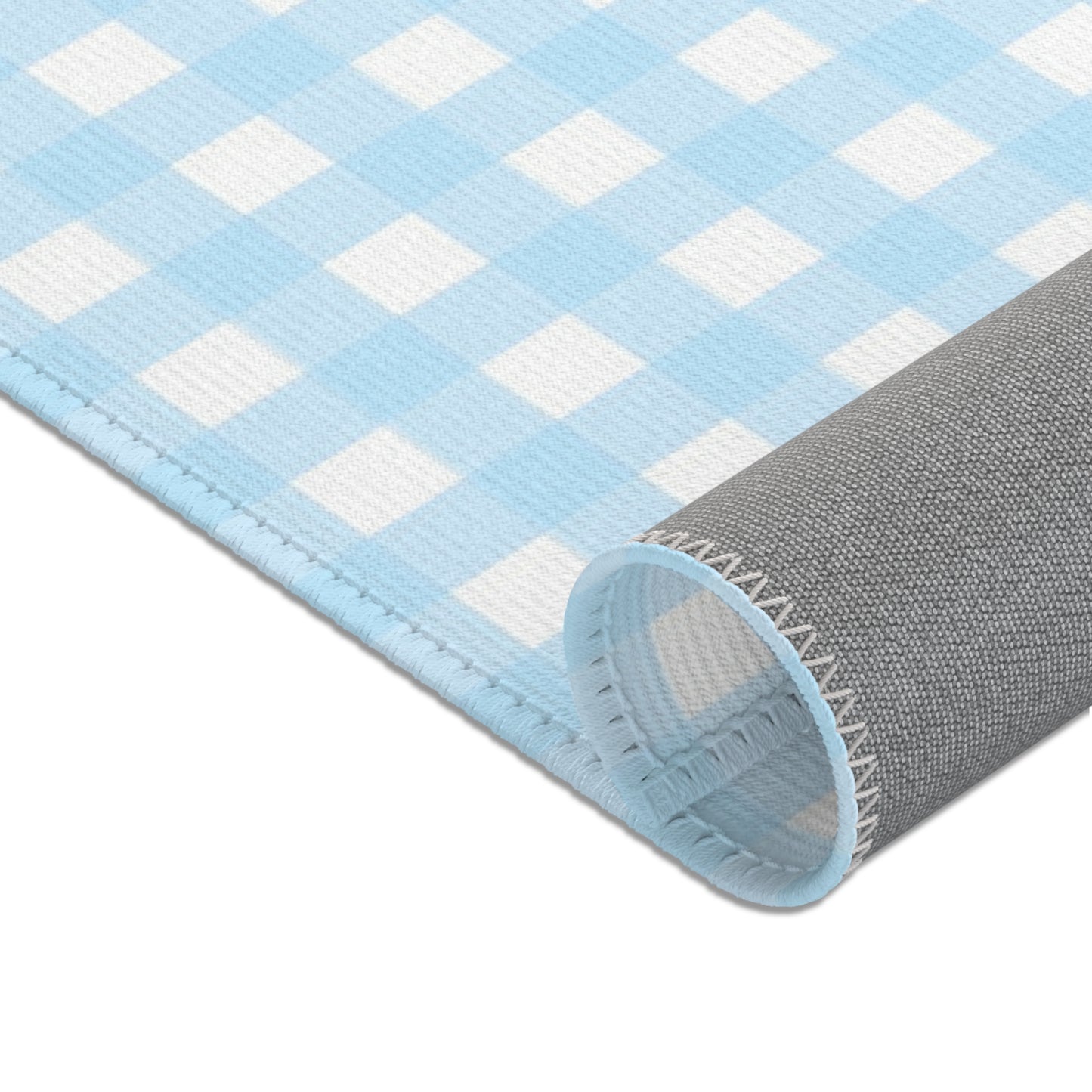 Gingham Area Rug (blue)