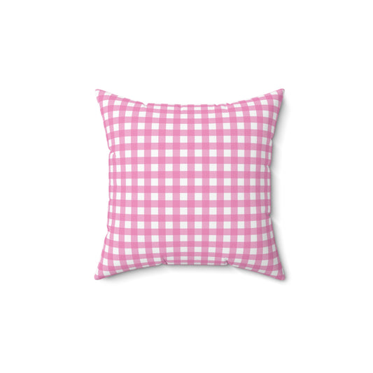 Gingham Throw Pillow (pink)