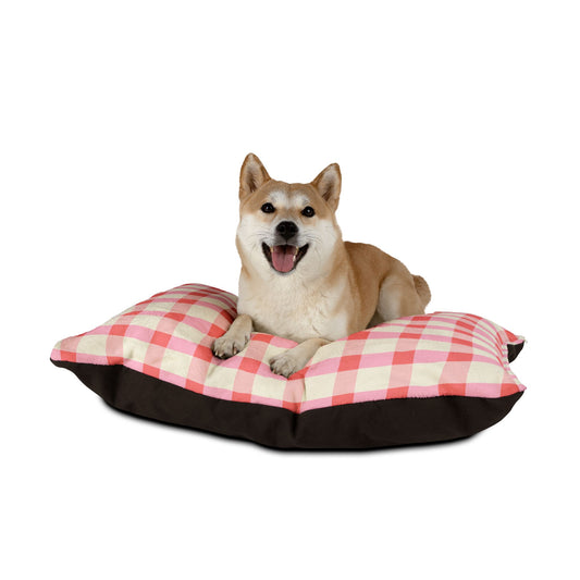 Gingham Pet Bed (pink/orange)