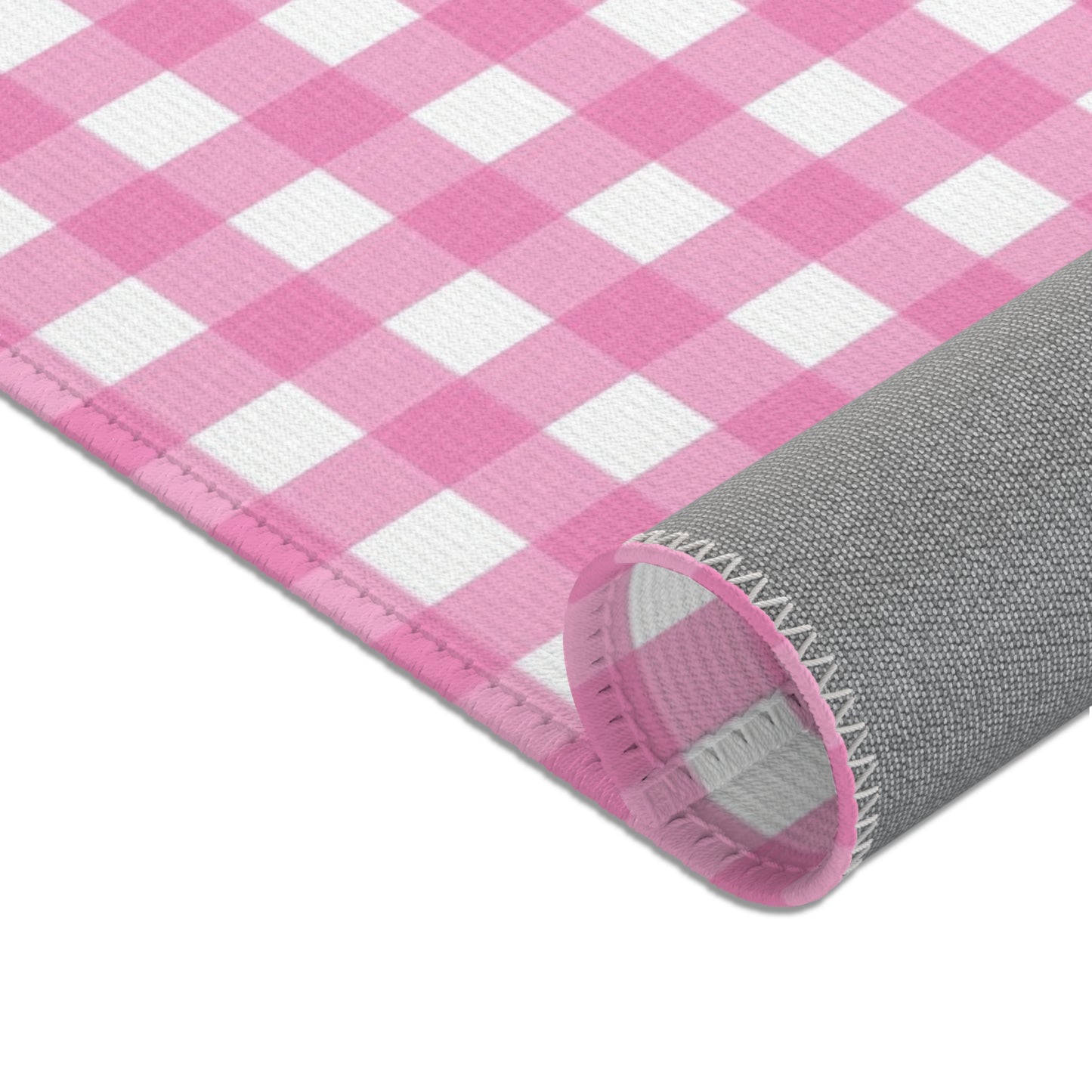 Gingham Area Rug (pink)